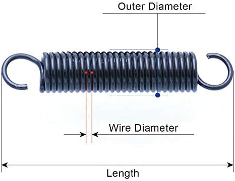 Mola de tensão AHEGAS SPRINGS com extensão do gancho de mola branca de zinco diâmetro de arame de zinco de 1,4 mm