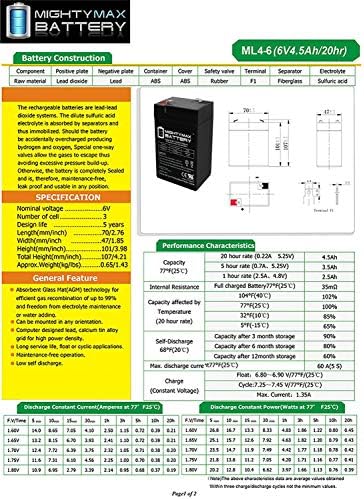 6V 4.5AH SLA Battery Substituição para Power Kingdom PS5-6