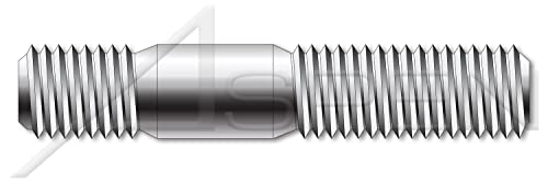 M12-1.75 x 35mm, DIN 939, métrica, pregos, extremidade dupla, extremidade de parafuso 1,25 x diâmetro, a4 aço inoxidável