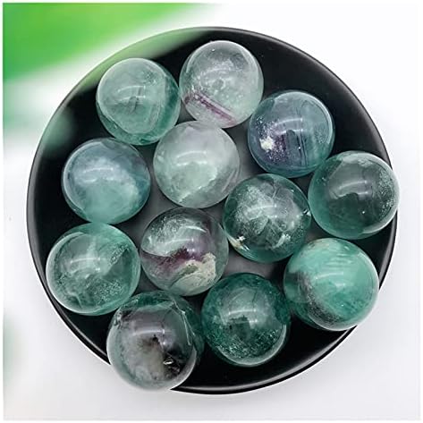 Zym116 1pcs Natural Green Fluorite Green Cristais de Cristais Esfera Bola Gema Reiki Cura Diy Presente Naturais e Minerais