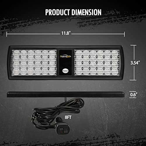 Partsam vermelho/azul 48lled visor estroboscópio policial iluminação de pára -brisa interior tráfego lumin hield slothshield