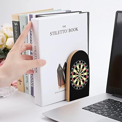 Dart Board Numbers Sports Livros de Livros Decorativos Print Wood Ends para Shelve pack de 1 par