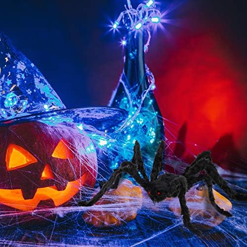 Boao 2 peças Decorações de aranha falsas, aranhas de Halloween, aranha de Halloween ao ar livre, decorações de Halloween