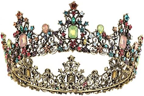 Makone Crystal Queen coroas e tiaras para mulheres, tiaras vintage com pedras preciosas coroas de princesa para Halloween