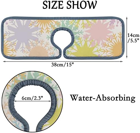 Torneira de cozinha absorvente tapete 3 peças de natal floco de neve colorido colorido de torneira geométrica pia de