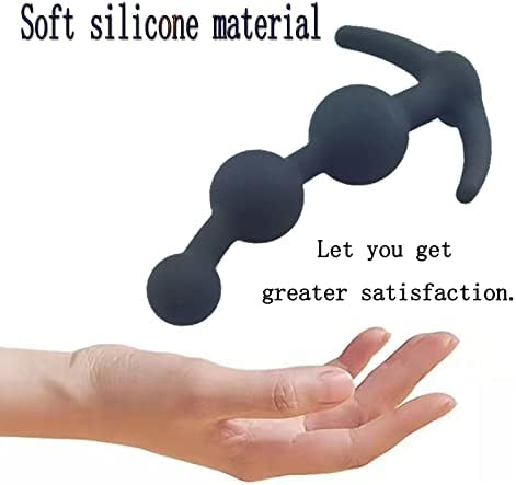 Silicone Anal Bads Butt Plugs, 4,9 polegadas Link de cadeia anal de três bola Anal Minchações de silicone com pescoço