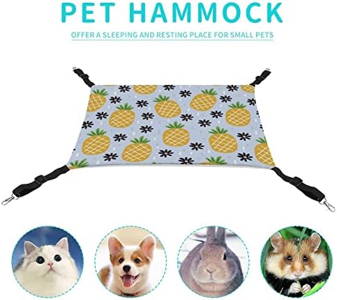 PET HAMMOCK PINEAPLE CAT CACA DE DORMENTE com tiras ajustáveis ​​e ganchos de metal 16,9 x13