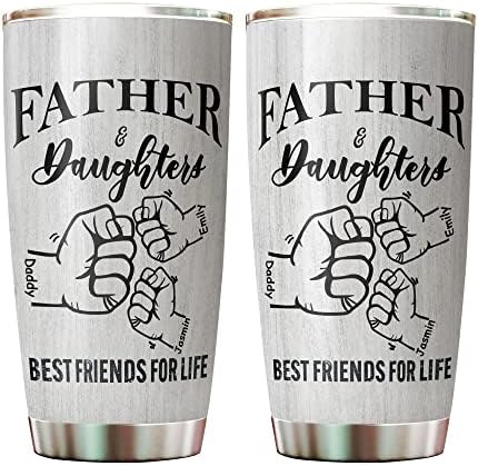 Presentes personalizados do pai da filha, personalizados como pai como a filha melhor amigas, Dads Cup de café isolado de aço inoxidável,