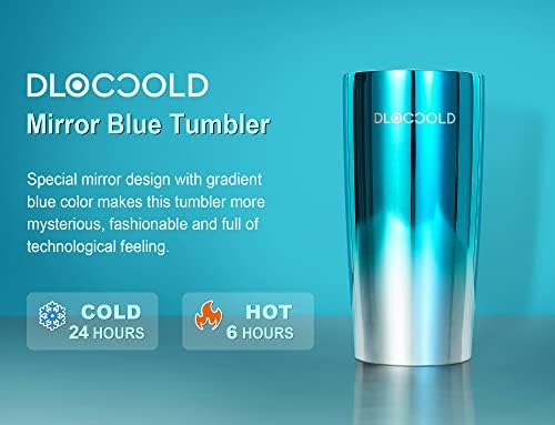 Dloccold 20 oz Tumbler de parede dupla em aço inoxidável a vácuo Caneca de viagem com tampa e palha