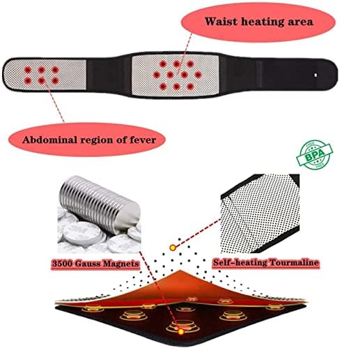 Terapia magnética inotiky Piagem traseira aquecida para mulheres e homens alívio da dor nas costas, pulseira de suporte