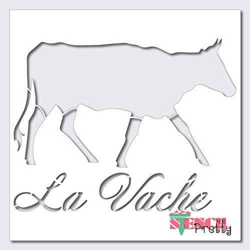 Estomar de vaca francesa de estilo vintage Melhor estênceis grandes de vinil para pintar em madeira, lona, ​​parede, etc.-xs |