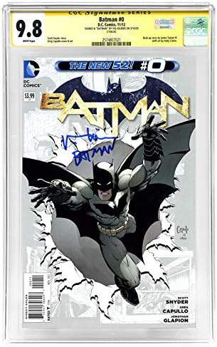 Val Kilmer autografou 2012 o novo 52 Batman 0 CGC SS 9.8 com a inscrição do Batman