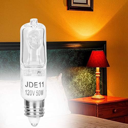 Haraqi 4 pacote JD E11 120V Bulbos de halogênio de 50 watt, mini lâmpadas de candelabros para luminárias de casa, lâmpadas de teto,