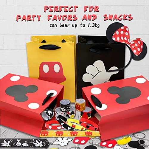 18 PCs Mouse Party Sacols, reutilizável Tratar um lanche de doces de brindes para crianças Decorações de festas de aniversário para