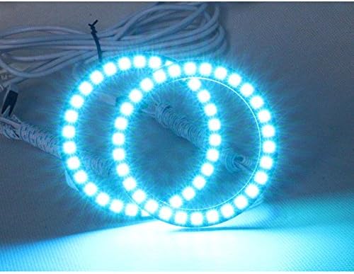 Qiuko 4pcs LED RGB 80mm Multi-Color LED Eyes Angel Eyes Halo Ring Kits e lâmpada de alojamento de neblina compatível