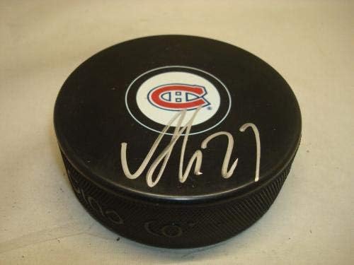 Alex Galchenyuk assinou o Montreal Canadiens Hockey Puck autografado 1A - Pucks autografados da NHL