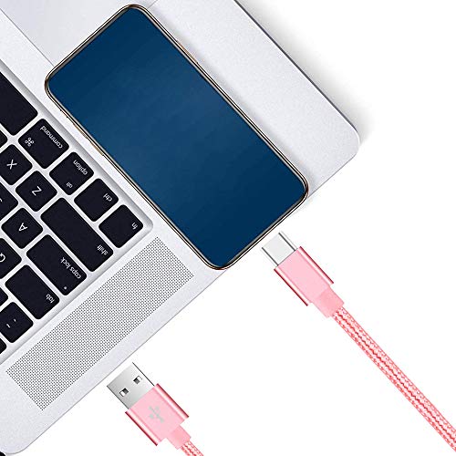 Espague o cabo USB tipo C 5pcs, USB C para USB A Nylon Braid Charging Cabo de carregamento de alta velocidade Dados Sincroniza