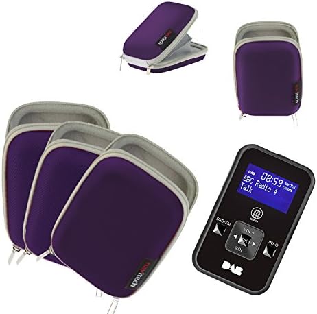 Navitech Portable portátil Purple Hard Hard Resistente Mp3 / Mini Dab FM Digital Music Player Case / capa compatível com o CFZC