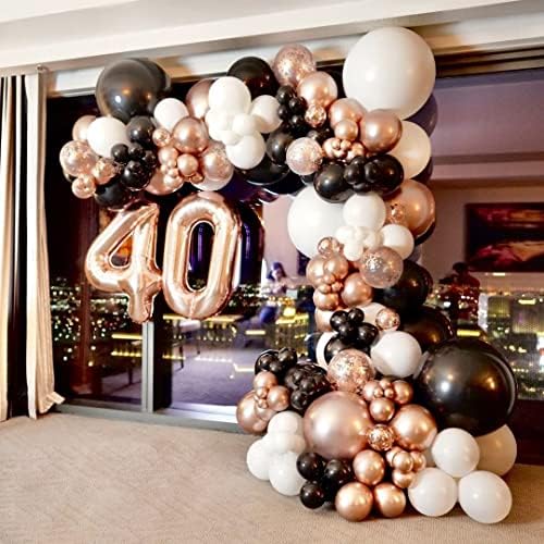 Balonar 130pcs Diy Black Rose Rose Gold Balões brancos Kits Garland Kits para Celebração de Birthday Party Birthday Party Celebra