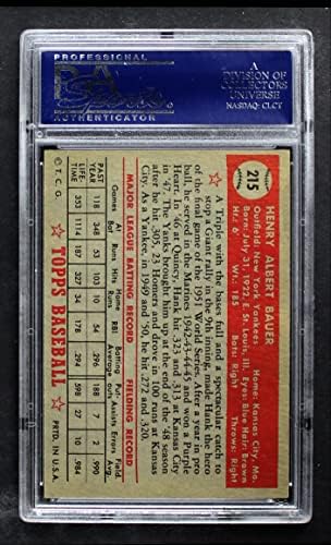 1952 Topps 215 Hank Bauer New York Yankees PSA PSA 7.00 Yankees