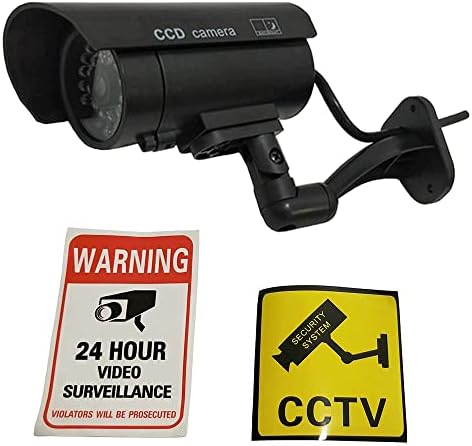 Yuarisx Dummy Security Camera Bullet Fake CCTV Sistema de vigilância ao ar livre interno com LEDs simulados realistas e