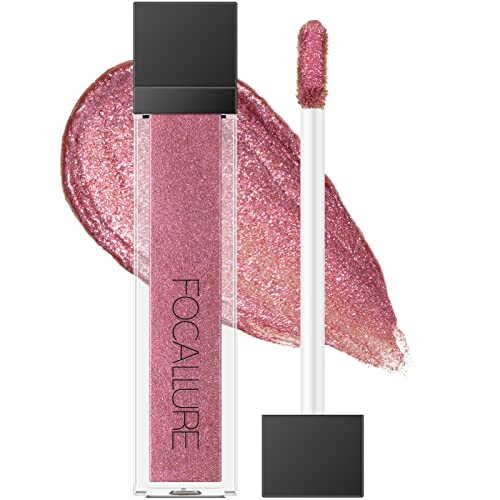 Focalle Liquid Glitter Eyeshadow, delineador de glitter duradouro, sombra de olho metálico à prova d'água, fórmula de secagem rápida,