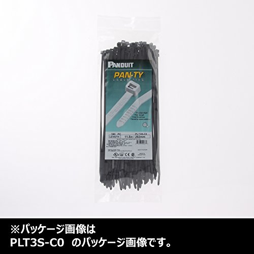 Panduit PLT2S-M30 Taque do cabo, padrão, nylon estabilizado de calor 6,6, comprimento de 7,4 polegadas, preto