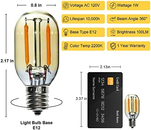 Fannis 25 pacote T22 Pequeno lâmpada LED vintage, 1W é igual a 10w lâmpadas de Edison, lâmpada quente de 2200k filamento, lâmpada