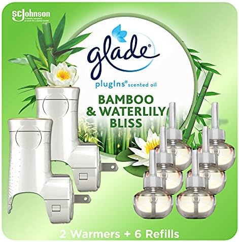 Os plugins de glade reabastecem o kit de iniciantes de reflexão do ar, óleos perfumados e essenciais, 4,02 fl oz, 2 aquecedores