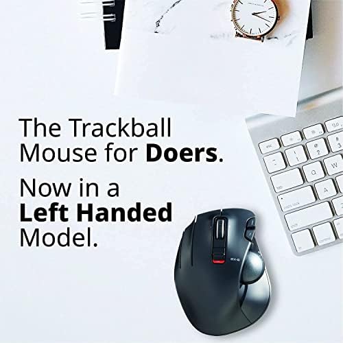 Elecom 2,4 GHz mouse de trackball sem fio de polegar sem fio, mão direita + canhoto