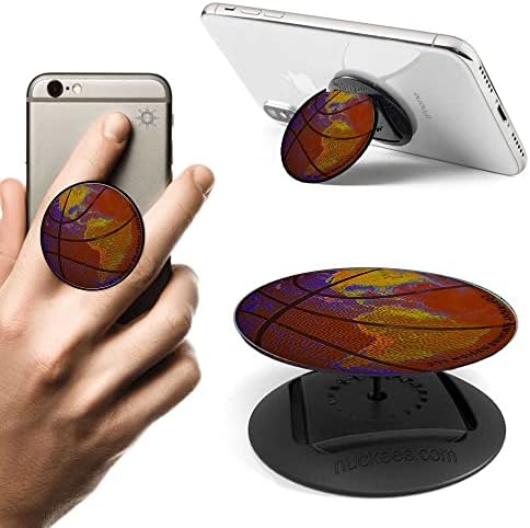 Basquete Earth Round Phone Grip Cellphone Stand se encaixa no iPhone Samsung Galaxy e mais