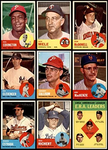 1963 Topps beisebol próximo ao conjunto completo ex/mt