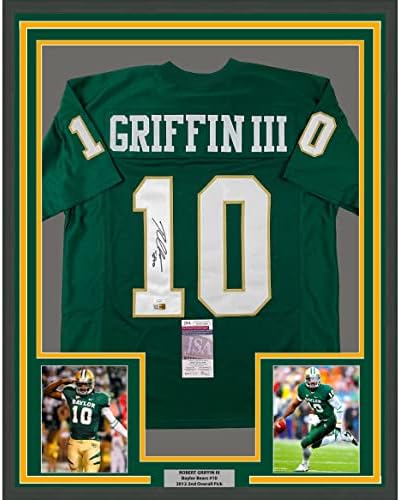 Robert Griffin III RG3 33x42 Baylor Green College Jersey JSA Coa