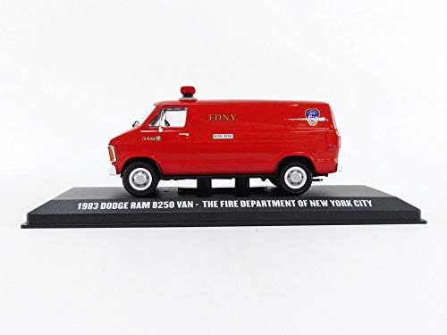 Greenlight 86578 1983 Dodge Ram B250 Van Red Fire Department Cidade de Nova York 1 por 43 Diecast Model Car