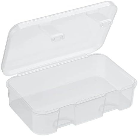Patikil Clear Storage Container com tampa articulada 85x55x25mm, 12 embalagem caixa de retângulo de plástico para contas