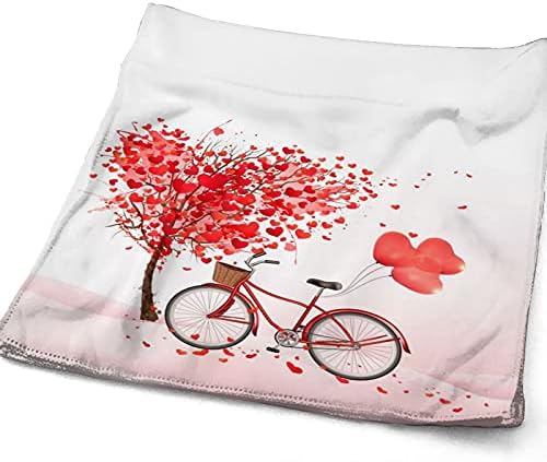 XWQWER Árvore de coração romântico e toalhas de mão de bicicleta 27,5 x 12 em Ultra Soft Altamente Absorvente, Decoração de