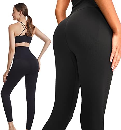 Calças de ioga com cintura alta feminina de Ociovan com cintura ajustável Cintura Belt Leggings Sports Troushers