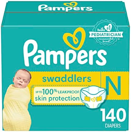 Fraldas tamanho 1/recém -nascido, 198 contagem e swaddlers fralda recém -nascida tamanho 0 140 contagem & pes, total