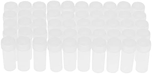 5 ml de amostra de amostra de amostra de armazenamento de frasco, 50 pcs pequenos contêineres de deslocamentos de tubos de plástico