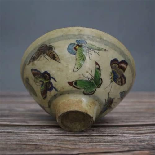 Xialon 11,5cm 4.5in Butterfly Bowl Bowl Antique Porcelain Collection Ornaments Study Furnishings Antique de porcelana Antique