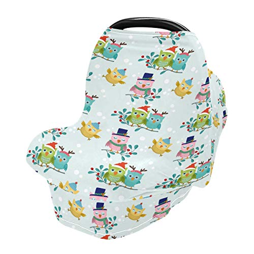 Capas de assento de carro para bebê de coruja fofa - UNISSISEX Baby Car Seat Capa High Chair Shopping Shopping, Canopy