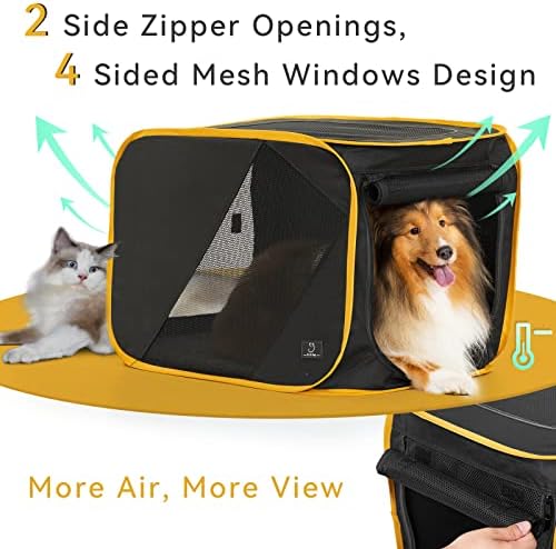 A4PET de 26 polegadas de cachorro para carro, caixa de viagem de cachorro dobrável para cão médio, caixa de animais de estimação