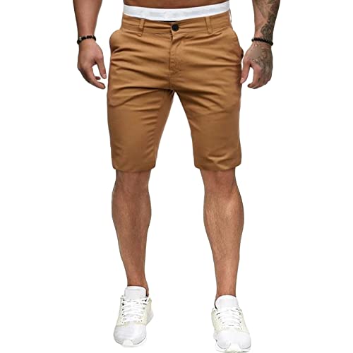 Men Slim Fit Classic Chino Comfort Comfort Stretch Soll Sold Shorts