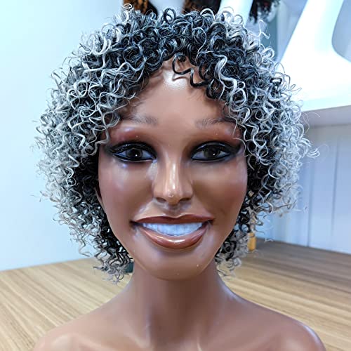Peruca encaracolada bakmom com perucas trançadas para mulheres negras de 12 polegadas de 12 polegadas curtas perucas