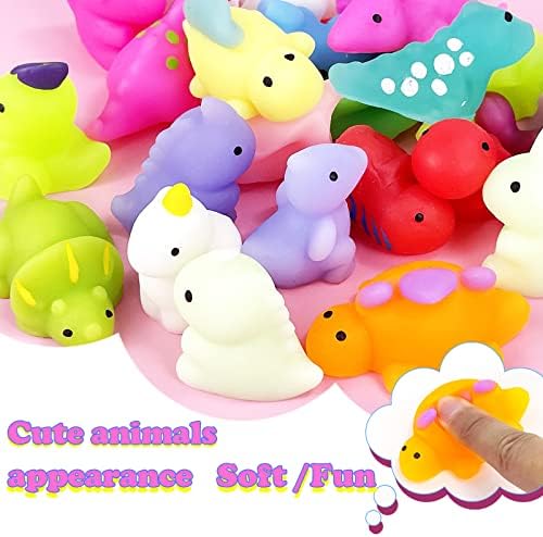 Dinosaur mochi brinquedos mole para crianças 24 PCs Kawaii Animal Mochi Squishies Brinquedos, alívio do estresse Squeeze brinquedos