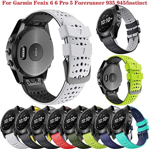 Cysue 22mm Quickfit WatchBand para Garmin Fenix ​​7 6 6Pro 5 5Plus Banda de silicone para abordagem S60 S62 Forerunner 935 945