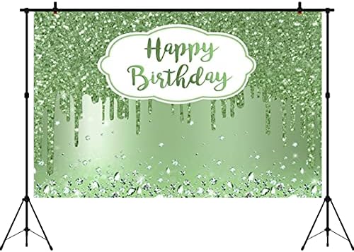 Aperturee 5x3ft Exército verde feliz aniversário Glitter Diamonds Girls Swee