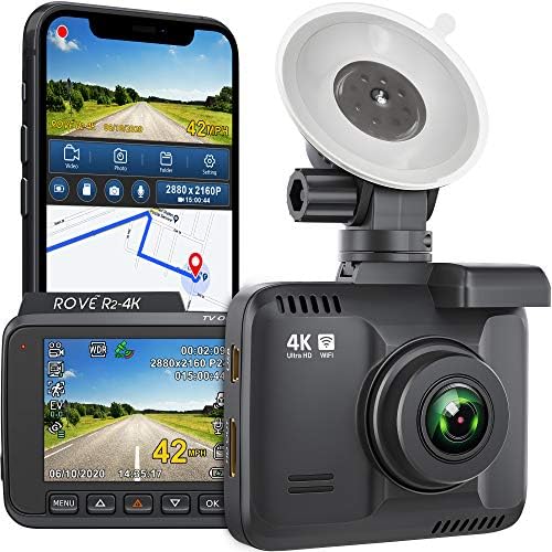 Rove R2-4K Dash Cam | Kit de Wardwire | Cartão Micro SD de 256 GB