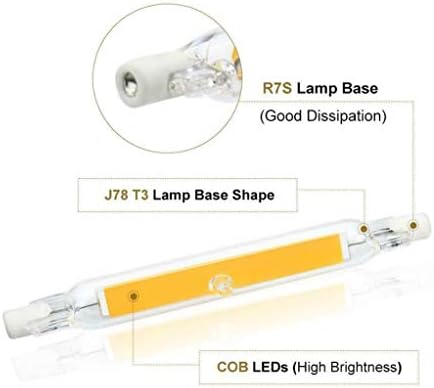 R7S 118mm LED BULBO DIMMÍVEL 15WWWARM Branco 3000k R7S Bulbos LED de LED J-TYPE 120V T3 R7S Base Luz de inundação