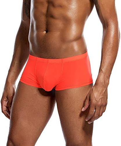 Masculino boxers de algodão masculina cueca shorts de roupa de baixo Ultra fina bolsa de cor sólida cor boxers masculinos